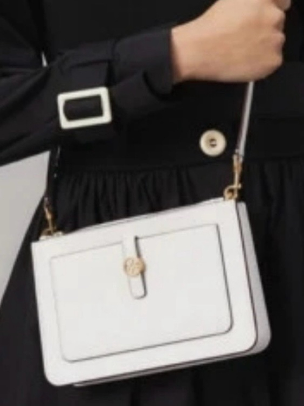 Tory Burch Walker Double Zip Crossbody Gardenia/100